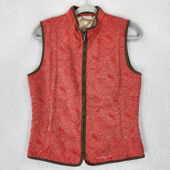 Columbia Vest Womens Small Washed Red River Resort Paisley Full Zip Outdoors - Picture 1 of 13